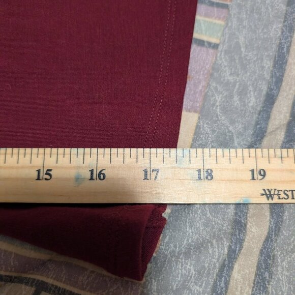 DG2 by Diane Gilman Burgundy Sweater with Embroidered Open Eyelet Long Sleeves - Picture 6 of 9